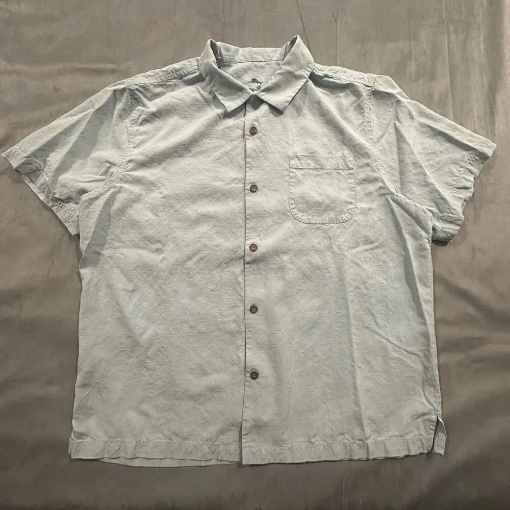 Tommy Bahama Shirt Mens XL This Is How I Roll Embroidery Button Short Sleeve